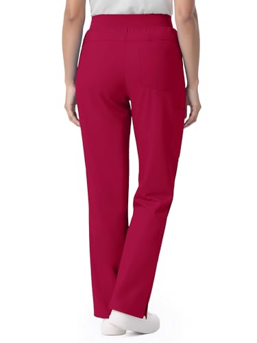 Image of Scrub Pants for Women - Straight Leg Medical Scrub Pants with 6 Pockets - Drawstring Soft Stretch Women Scrub Pant