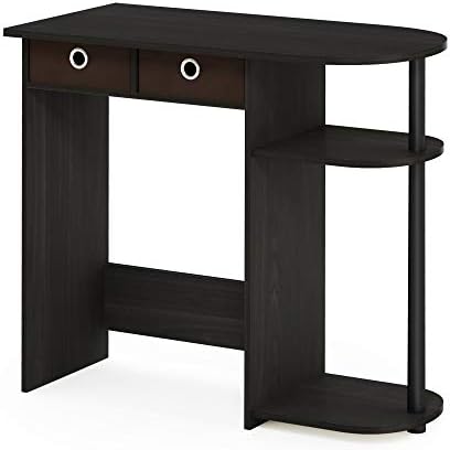 Furinno Go Green Home Laptop Notebook Computer Desk/Table with 2 Drawer Bins, Espresso/Black/Brown