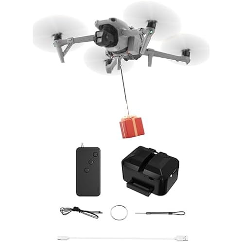 Drone Payload Release Airdrop System Dropping Device for DJI Mini 4 Pro/Mini 3 Pro/Air 3S/Air 3/Mavic 3/Mavic 3 Pro Drone Clip Delivery Transport Device for Fishing Bait Release&Wedding&Search &Rescue