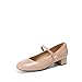 DREAM PAIRS Mary Jane Donna – Comode Eleganti Scarpe Slip-on con Tacco Basso e Largo – Modello Chiuso a Punta Tonda, Ldeale per Lavoro e Tempo Libero,Size 39,Nudo,SDPU26008W