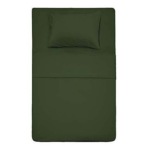 Image of Best Season 3 Piece Bed Sheet Set (Twin Size Olive Green) 1 Flat Sheet,1 Fitted Sheet and 1 Pillow Cases,100% Brushed Microfiber 1800 Luxury Bedding,Deep Pockets,Extra Soft & Fade Resistant
