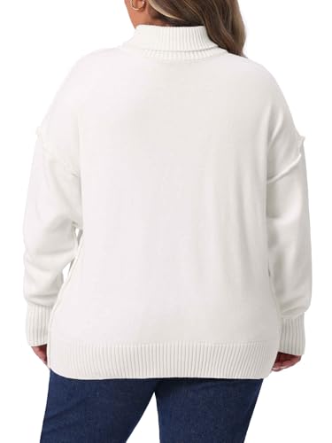 Agnes Orinda Plus Size Turtleneck Sweater for Women Long Sleeve Knit Top Casual Loose Pullover Knitwear4