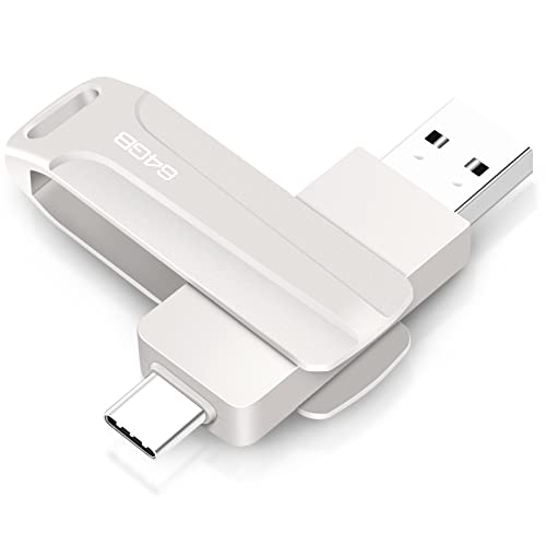 Tipo C Memoria 2 en 1 USB 64gb, Pen Drive USB C 64 GB Tipo C Y USB 2.0 Memoria Flash 64gb para Smartphones Android/Windows/Pc/Tabletas/Almacenamiento Datos Externo(Plata)