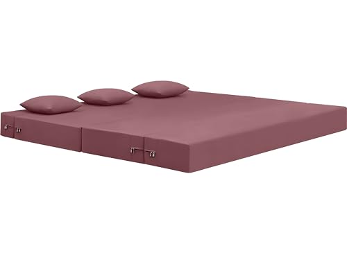 Image of AMATA Instant 3 Seater Foldable Sofa Cum Bed Move Suede Velvet Fabric with 2 Pillow Perfect for Home Living Office Room and Guests (3 Year Warranty) (Move, Instant 3 Seater Sofa Cum Bed)