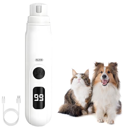 2025 Upgrade Cordless Pet Nail Trimmer for Dogs & Cats with LED Light, 3-Speed Low Noise Nail Grinder for Thick & Long Nails, Fast USB Charging (1 PC)