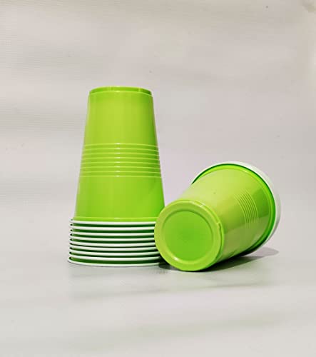 Image of Tickles Pack of 50, Beer Pong Glasses with Free Ping Pong Balls Set, Easy Grip Reusable Drinking Party Cups for Iced Tea, Punch, Cocktail, Couple, Ladies Games (Color: Light Green Size: 475 ml)