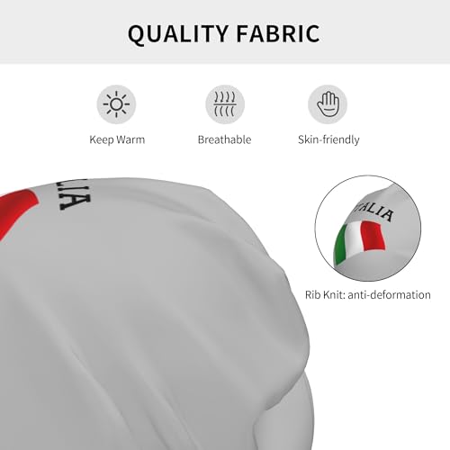 Italia Italy Italian Flag Children Hip Hop Knitted Hat Kids Elastic Leisure Knit Cap Warm Sleep Beanies Black3