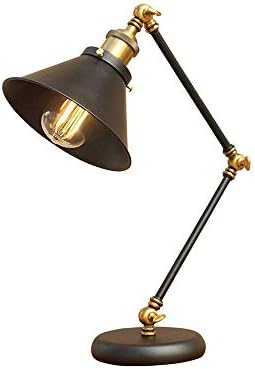 Classic Industrial Vintage Desk Lamp Creative Long Arm Reading Table Lamp Black Iron Reading Bright Adjustable Lamp for Office Bedroom Study Living