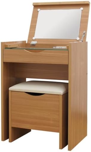 シンプル ドレッサーセット/化粧台 スツールセット 【ナチュラル】 幅