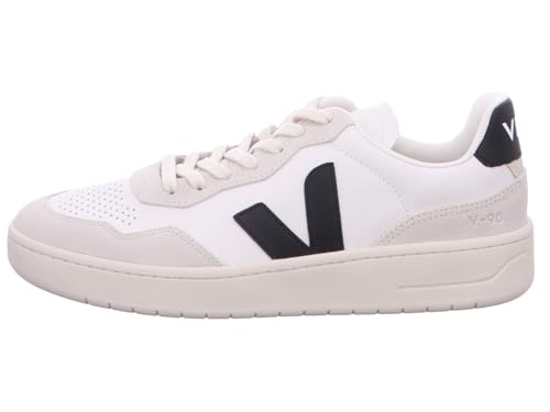 VEJA Men's V-90 Sneaker, White/Black, 93