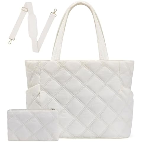 Lifeamar Quilted Puffer Tote Bag for Women Cover