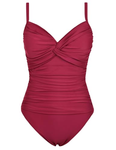 Image of Hilor Womens Underwire One Piece Swimsuit Tummy Control Bathing Suit