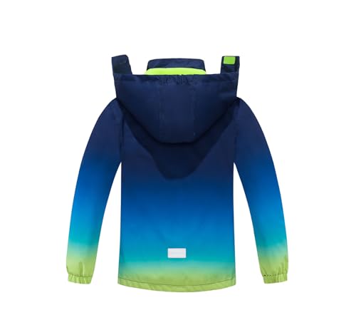 Image of MGEOY Kids Rain Jacket, Waterproof Lightweight Hooded Windbreaker for Boys Girls 4-14Y
