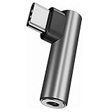 Adaptador de Auriculares USB C a Conector de 3,5 mm, Adaptador Auriculares Micrófono Tipo C 90 Grados Compatible con Huawei Xiaomi Samsung Google...