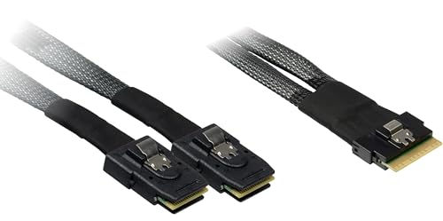 Cable Inter-Tech SFF-8654 8i blindado con doble conector SFF-8087