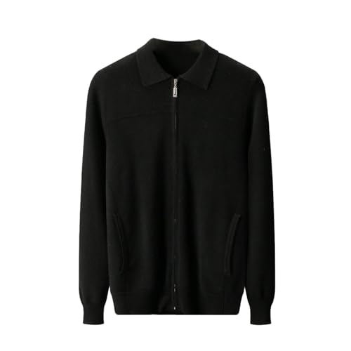 Cárdigan de cachemira para hombre de punto grueso con solapa elegante