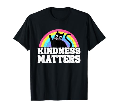 Gato Anti Bullying Rainbow Kindness Matters Sped Teacher Camiseta