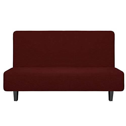 Image of Easy-Going Stretch Medium Futon Slipcover Armless Futon Cover Wine