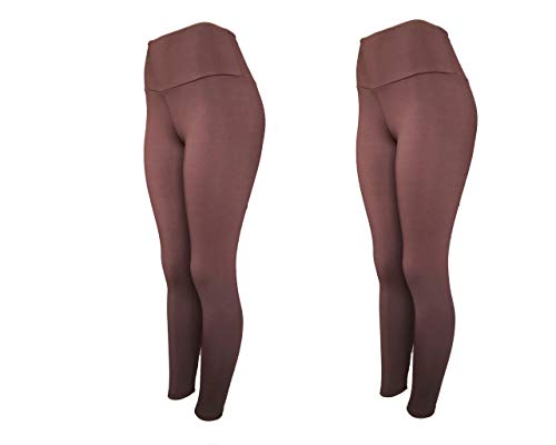 Kit 2 Legging Suplex Poliamida Power Cós Alto MARROM-MARROM P