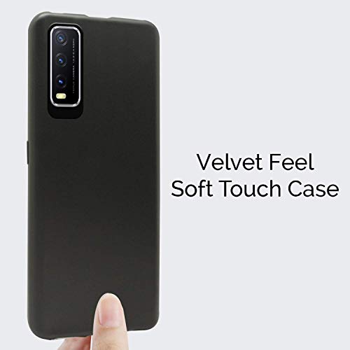 Image of Silicone Rubber Back Cover for Vivo V2037 / Vivo Y20G - Black