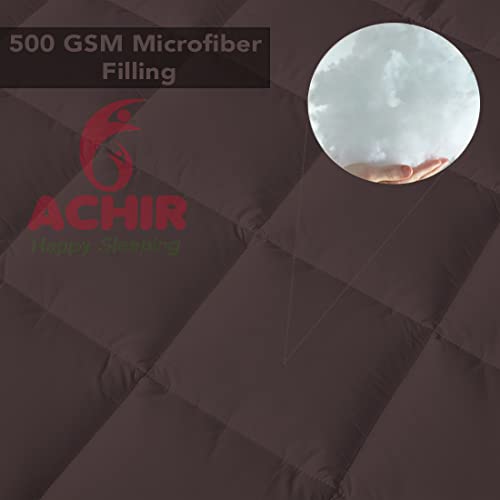 Image of ACHIR 500 GSM Super Soft Polycotton Microfiber Mattress Topper /Padding for Soft and Comfortable Sleep-Brown, (Small Size, 36 inchX72 inchInch, 3Ft X 6Ft)
