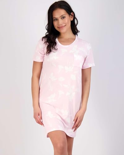 Image of Real Essentials 3 Pack: Women's Short Sleeve Nightgown Dress - Nightshirt Pajama Sleep Shirt Sleepwear (Available In Plus)