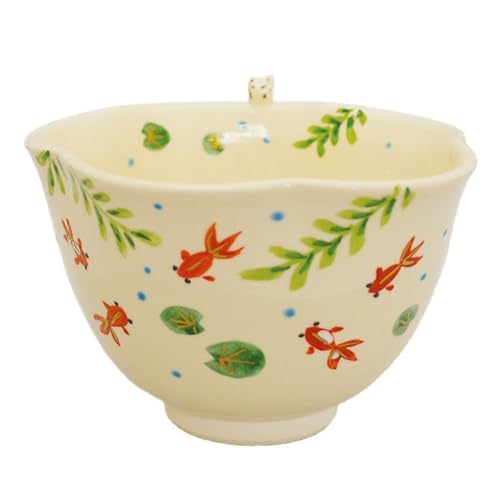 茶道具 抹茶茶碗 抹茶碗 茶道 京焼 日本製 金魚 きんぎょ 茶? 竹中洸祥作 贈り物 経11×高8.5cm