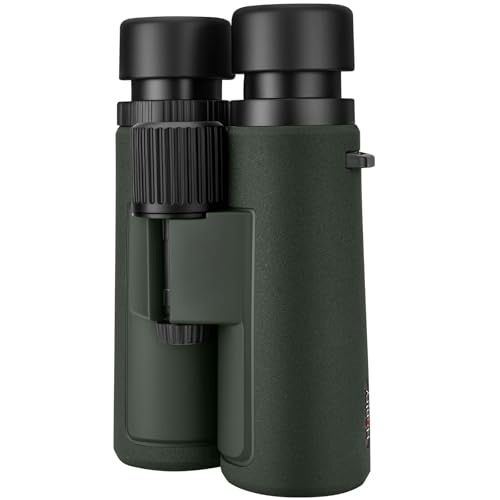 Hontry 10x42 Fernglas für Erwachsene, Kompakte Ferngläser Wasserdicht für Vogelbeobachtung Wandern Reisen Safari Jagd Konzerte (Grün)