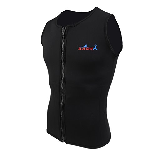 MagiDeal Buceo Surf Chaleco Traje de Neopreno 2 mm Cremallera Delantera para Hombre - Multicolor, L