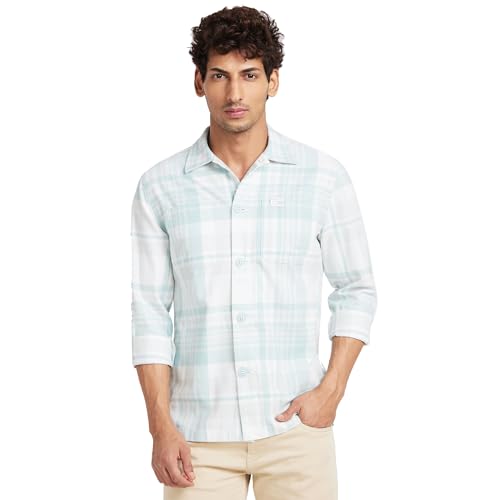 Image of Being Human Grey Slim Straight Fit Regular Collar Long Sleeves Men's Shirt Clothing