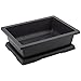 HEIHAK 3 Pack 14 Inch Large Bonsai Pots, Rectangular Built in Mesh Plastic Bonsai Training Pots with Trays, Plant Flower Tree Growing Bonsai Planter for Garden Supplies, Yard, Office, Room, Balcony