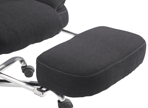 Sedia da ufficio Castle rivestimento in tessuto I Sedia da scrivania con poggiapiedi I Portata fino a 130 kg, Colore:nero - Sedia gaming - Immagine 4