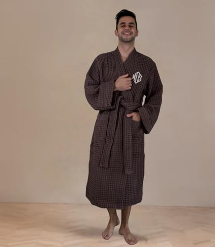 Image of Luxury Organic Japanese Cotton Hotel & Spa Waffle Bathrobe for Men and Women (Hooded /Kimono)