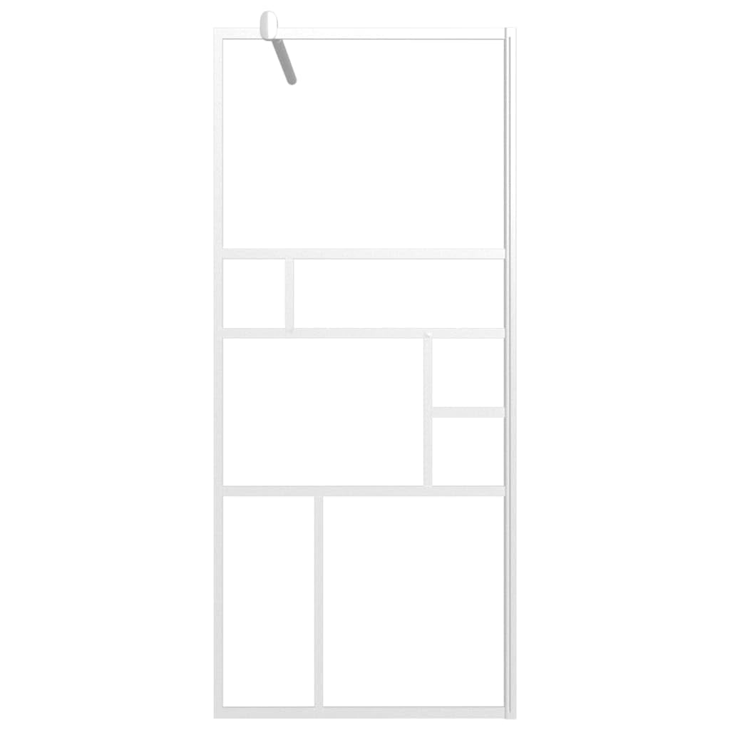 Parete doccia walk-in, 90 x 195 cm, vetro di sicurezza ESG, con telaio in alluminio, profilo regolabile e asta di supporto, parete in vetro trasparente, paraspruzzi per bagno, facile montaggio