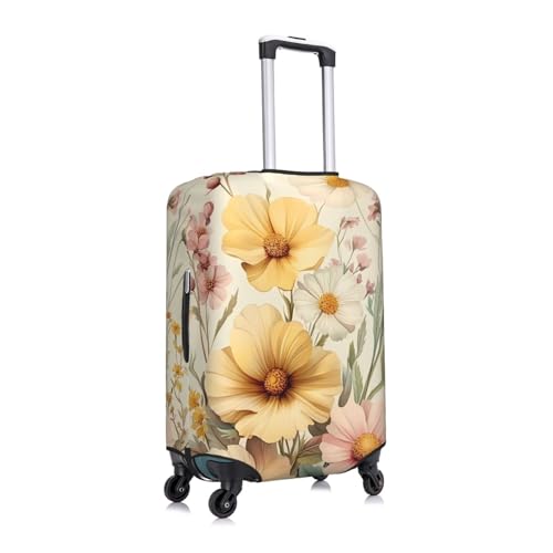 Vintage Floral Elastic Travel Luggage Cover, Washable Spandex Suitcase Protector, Anti-Scratch Fits 18-32 Inch3