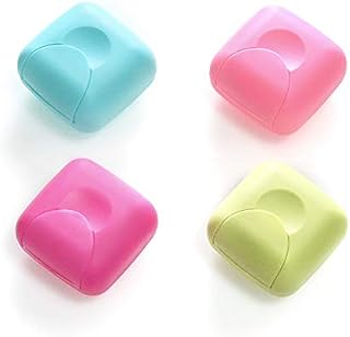 SITAKE 4 Pcs Portable Soap Box Holder, Candy Color Soap Case Container for Home, Bathroom, Travel, Outdoor Hiking, Camping, Gym, Vacation (4 Small)