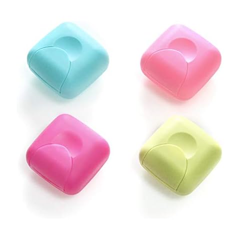 SITAKE 4 Pcs Portable Soap Box Holder, Candy Color Soap Case Container for Home, Bathroom, Travel, Outdoor Hiking, Camping, Gym, Vacation (4 Small) Cover