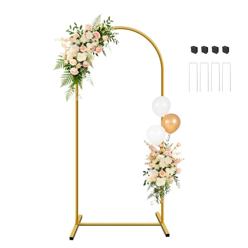YAYOYA 6 FT Metal Arch Backdrop Stand, Party Balloon Arch Stand