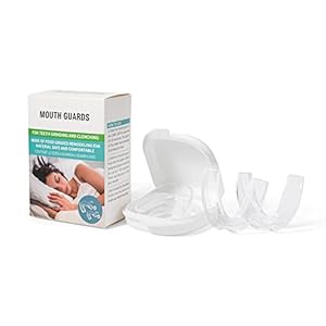 Perfekte Passform, lebensmittelechtes EVA-Material, 4 x Zahnschleif-Mundschutz, verhindert Zähne, Bruxismus, Zahnschutz für einen guten Schlaf bei Nacht