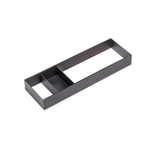 Emuca - Organizer for Drawer 150x470 mm (5,9x18,5 inch), Anthracite Grey, Steel and Wood, Charcoal