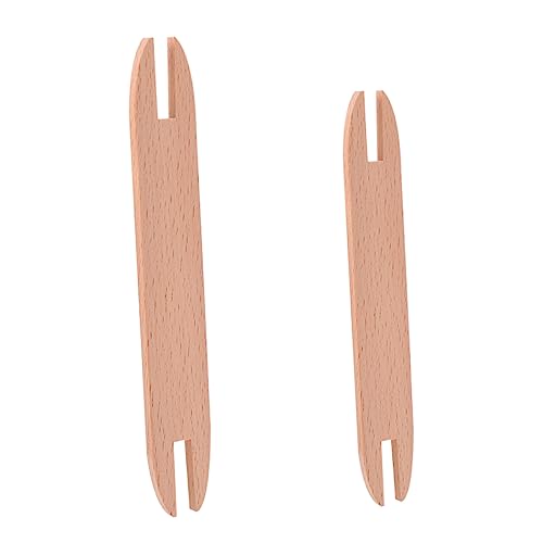 Beatifufu DIY Knitting Tools Set 2pcs Weaving Shuttles Wooden Needles for Yarn Tapestry Knitting