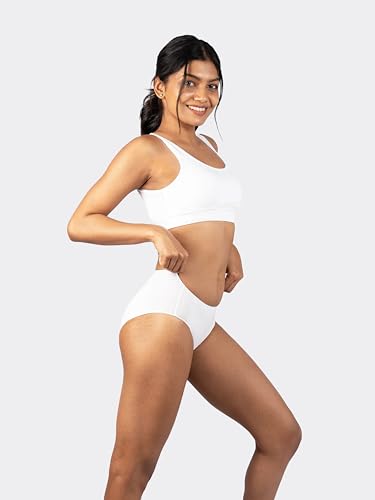 Image of Lavos Bamboo Cotton Panties for Women, Comfortable Soft Mid-Waist Hipster Panty with Thin Inner Elastic, Anti-Bacterial Odour Free Underwear for Womens, Seamless No Visible Briefs for Ladies