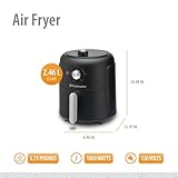 Toastmaster 2.6L Air Fryer - Instant Air Fryer with 2.75 Quart Capacity - Kitchen Appliance for Healthy Cooking - Compact Appliance with Slide-Out Basket - Oil-Free Kitchen Gadget