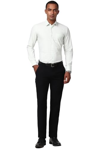 Image of Peter England Men's Classic Wonder Fabric Checkered Slim Fit Formal Shirt | Cotton Rich | Pin Point Oxford