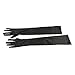Produktbild FakeFace Opernlänge Fingerspitzen Handschuh Elastischer Satin Brauthandschuhe Party Abendhandschuhe handschuhe Winter Frühling Sommer Schwarz