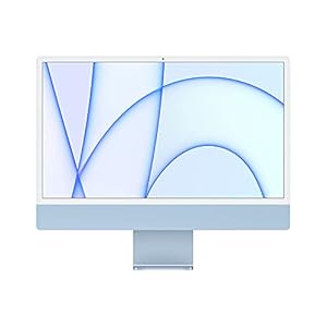 Apple 2021 iMac (24-inch, M1 chip with 8‑core CPU and 7‑core GPU, 2 ports, 8GB RAM, 256GB) – Blue