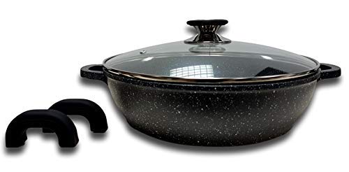 Cflagrant® Sautoir Mijoteuse Façon Pierre avec Couvercle Tous Feux Dont Induction sans PFOA Cuisson sans Matière Grasse Revêtement en Greblon C3 de Technologie...