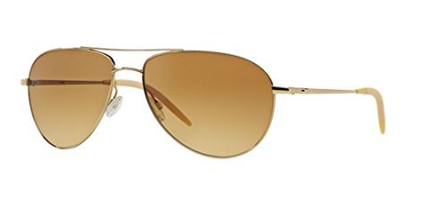Oliver Peoples New OV1002 S 524251 BENEDICT Gold/Chrome Amber Sunglasses