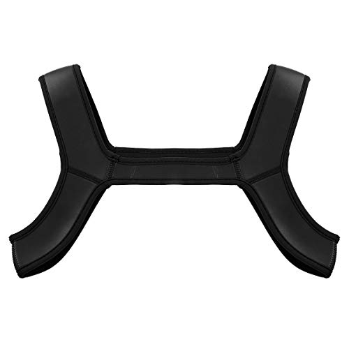 FEESHOW Mens Neoprene Chest Harness Shoulder Strap Muscles Protector Club Wear Costume2
