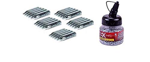DataPrice Pack 25 bombonas CO2 12gr. Gamo + 1 Biberón de 1.500 Bolas BB´s. para Pistolas y Carabinas